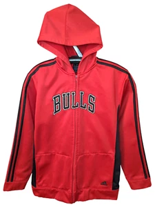 Adidas CHICAGO BULLS Track Jacket Full Zip Size YOUTH XL(18-20) Red Embroidered - Picture 1 of 15