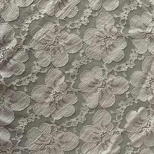 Vintage Dark Golden Beige Lace Roses Fabric Piece Approx 62” Wide X 72” Long - Picture 1 of 4