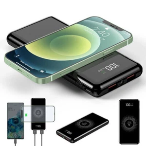 Power Bank 900000mAh Qi Wireless External Battery Charger Portable Fast Charging - Picture 1 of 21