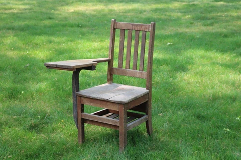 Vintage Solid Oak School Desk Chair - Great Refinishing Project Cover