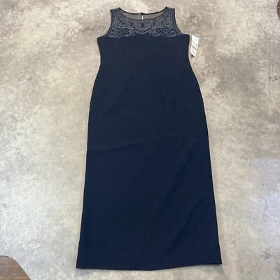 Vestido Positive Attitude para mujer 14 negro sin mangas con cuentas adornado top transparente Foto 1 de 4