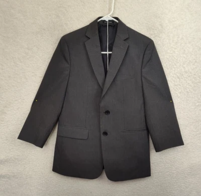 Traje de niño Joseph Feiss 16 marrón a rayas mezcla de rayón calce blazer de un solo pecho Foto 1 de 4