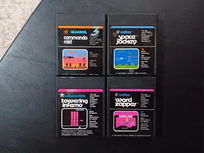 Atari 2000 Game Lot x4 Game Cartridges Commando Raid Towering Inferno VTG 1982 - Image 1 of 4