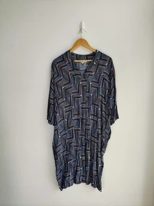 Kin Size M Midi Dress Womens Navy Patterned Oversized Slouchy John Lewis - Picture 1 of 13