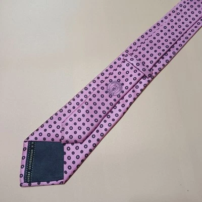 Gravata masculina ERMENEGILDO ZEGNA ***** SEDA ESTAMPA ROSA FEITA NA Itália - Imagem 1 de 4