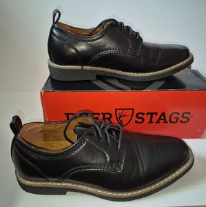 Deer Stags Black Oxford Lace Up Shoes Boys Size 3M NWD - Picture 1 of 8