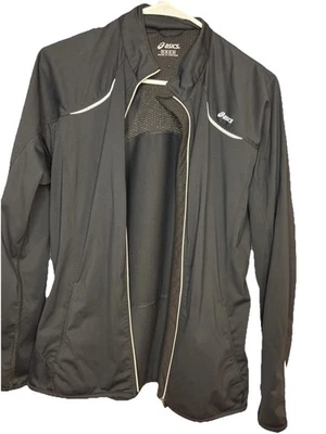 Chaqueta Camisa Asics Cremallera Completa Manga Larga Para Mujer Talla Mediana Negra Correr Foto 1 de 4