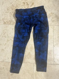 Leggings Sweaty Betty Power 7/8, azules y negros, talla 10 (grandes) - Imagen 1 de 3