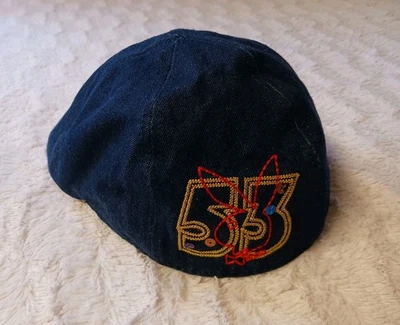 Vintage Playboy Denim Paper Boy Hat Adult Sz Large/XL Blue 53 Bunny Embroidered - Image 1 of 4