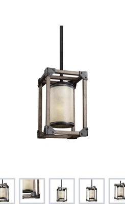 Sea Gull Lighting 1-Light Mini Pendant Stardust/Cerused Oak 6113301-846 - Image 1 of 4