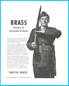 Bristol Brass Connecticut soldiers Buy War Bonds Army vintage print ad 1943 - Picture 1 of 4