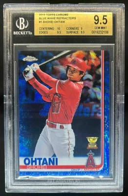 Topps Chrome Shohei Ohtani Blue Wave Refractor #62/75 Angels BGS 9,5 2019 Foto 1 de 2