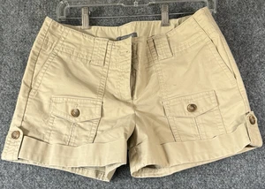 Pantalones Cortos Ann Taylor Loft Para Mujer Talla 8P Gris Bolsillos Chino Algodón Puños - Imagen 1 de 14