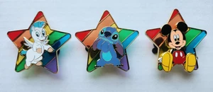 Disney Pin Lot DSSH Stained Glass Rainbow Star Mickey Mouse Stitch Pegasus #K71 - Picture 1 of 5