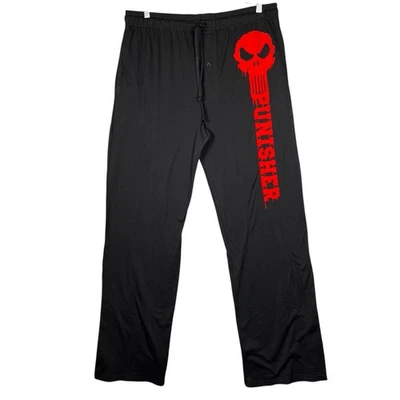 MARVEL Punisher Mens Lounge Pants Size XXL/TTG Black Drawstrings Pockets Comfort - Image 1 of 4