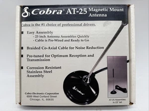 Cobra CB Radio Magnetic Mount Antenna AT-25-Easy Assembly-23” NEW In Box - Picture 1 of 4