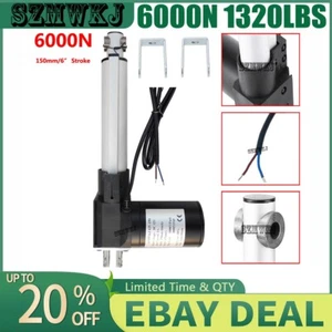 150mm 6" 6000N Linear Actuator 1320 Pound Max Lift Heavy Duty 12V Electric Motor - Picture 1 of 12