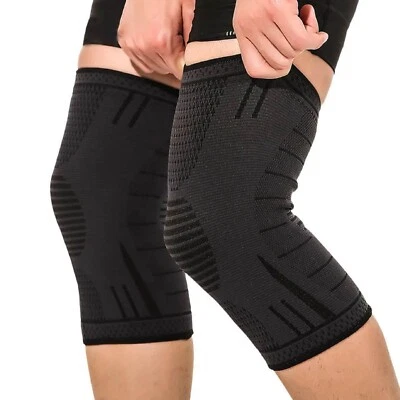 2x Knee Support Compression Sleeve Brace Patella Arthritis Pain Relief Gym UK