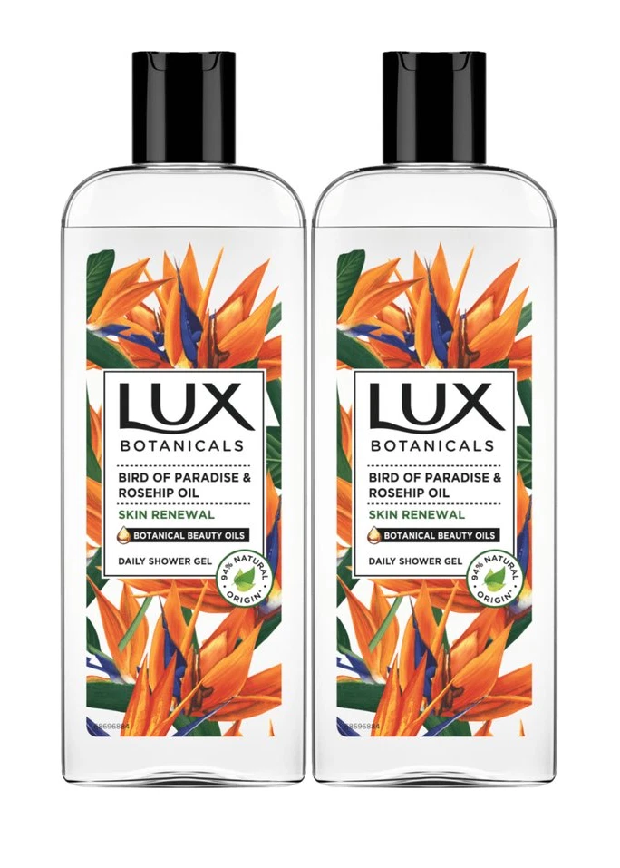 2x Lux Botanicals Bird Of Paradise & Rosehip Oil Skin Renewal Shower Gel 250ml