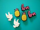 6 Dove Pineapple Love Shoe Charm Garden Fun Accessories Compatible w/ Croc