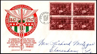 949-26 Medical Association FDC, L W Staehle Cachet, B4, GC, addressed, OF - Image 1 of 3