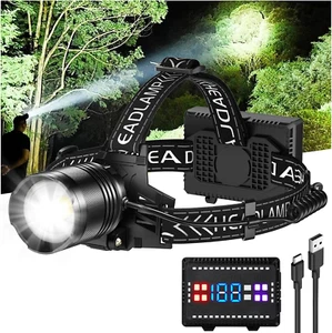 Headlamp Rechargeable, 990000 Lumens Super Bright LED Head Lamp with 4 Modes - Picture 1 of 12