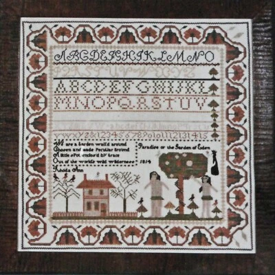 VTG 1993 The Scarlet Letter Rhoda Ann 1814 Adam Eve Needlework Chart Garden Eden - Image 1 of 4