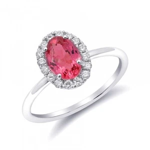 Pink Spinel Ring Natural Pink Spinel 1.11 cts & Diamond Ring Gold - Picture 1 of 3