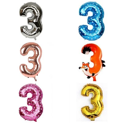 INFLATE DECORATE 16" Birthday Party Number Foil Balloons Air Fill Pink Blue Gold Silver Animal UK