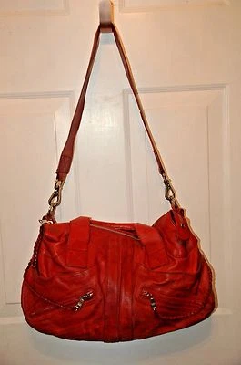 Andrew Marc Red Distressed Rebel Sydney Handbag Retail $350.00 - Image 1 of 4