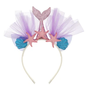 Frcolor Glitter Mermaid Headband Adorable Mesh Hair Headdress Party Hair Decor - Picture 1 of 12