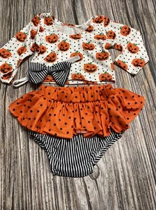 Infant Girls 12/18 mos Halloween Pumpkin Outfit - Picture 1 of 1
