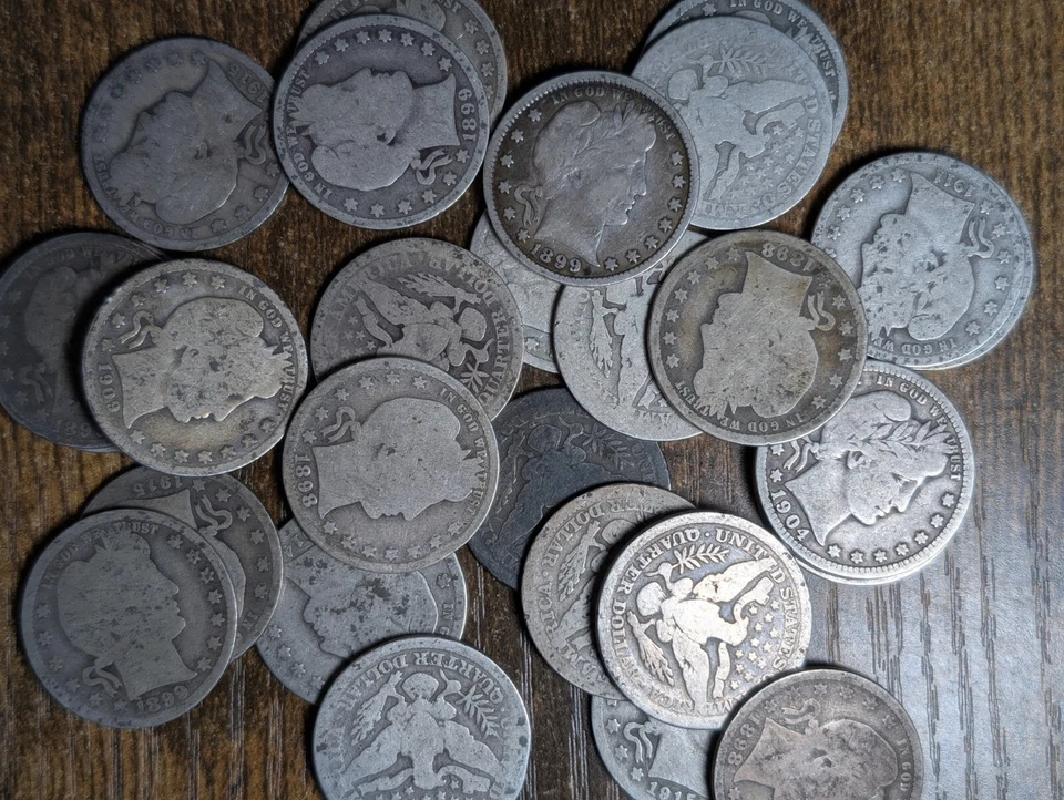 Cuartos de barbero - 90% plata - fechas legibles - ¡Elige cuántos! ¡Envío gratis! Foto 1 de 1