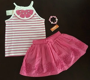 NWT Gymboree Girl Fruit Punch Gem Stripe  Tank / Skirt/ Bracelet 18 -24 2T  - Picture 1 of 8