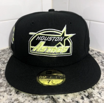 New Era Houston Astros 59FIFTY 35th Anniversary Neon Shock Fitted Hat Size 7 1/8 - Image 1 of 4