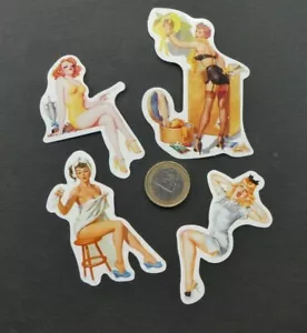 PU7 style Pinups, Lot of four stickers autocollants - Bild 1 von 1