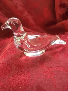 FLAWLESS Exquisite BACCARAT France Glass Crystal PIGEON DUCK SWAN BIRD Figurine - Picture 1 of 1