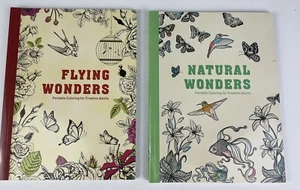 Adult Coloring Books, Set of 2, Flying Wonders & Natural Wonders, Unused - Picture 1 of 4