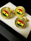 Ghana National Flag Gold Plated Cufflinks Set & Lapel Pin - Executive