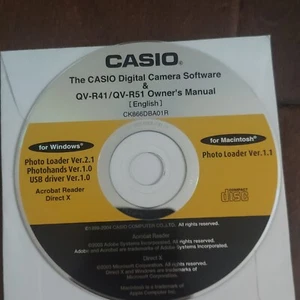 Casio Digital Camera Software - QV-R41/QV-R51 Owner's Manual CD ONLY - Picture 1 of 8