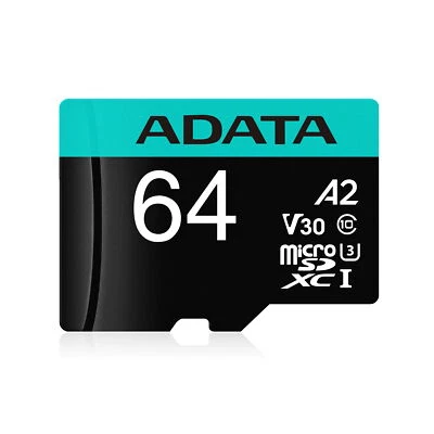 64GB AData Premier Pro microSDXC CL10 UHS-I U3 V30 A2 Memory Card w/SD Adapter - Image 1 of 4