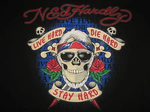 #6894A NEU NED HARDLEY LIVE HARD DIE HARD STAY HARD SS T-SHIRT HERREN XL - Bild 1 von 3