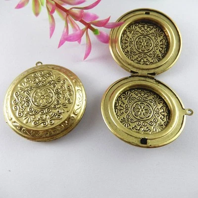 2 peças pingente redondo medalhão foto flor liga bronze vintage 44*44*11mm 51842 - Imagem 1 de 4