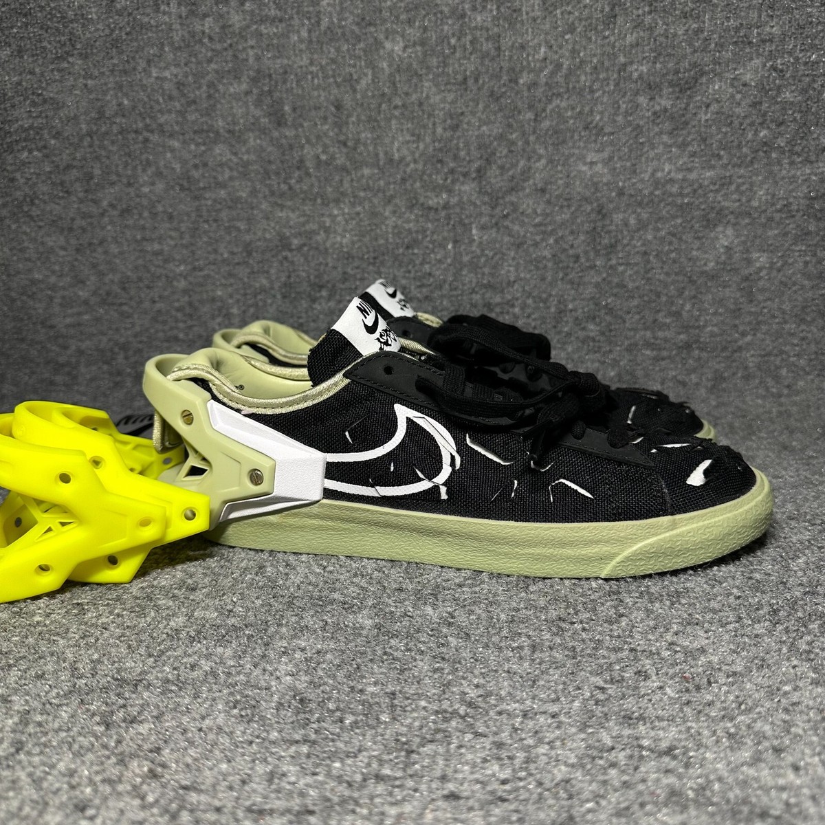 Nike Blazer Low Acronym Low Black Olive Aura Men\'s Shoe Size 10 DO9373-001 Nike Acronym x Blazer Low Black Olive Aura for Sale  main image 3