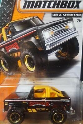 Matchbox On A Mission 1972 Ford Bronco 4x4 Black 1:64 Scale New 2014 - Image 1 of 4