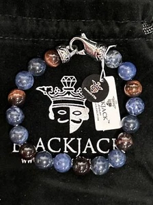 Men’s Blackjack Jewelry Sodalite and Tiger Eye  Beaded Bracelet - Picture 1 of 1