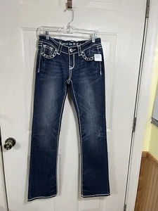 Grace in LA Woman's Jeans. Size 27(7). Dark Wash. 34" Inseam. Bootcut. - Picture 1 of 14