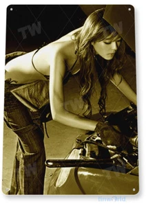 Letrero de hojalata Get er Done Pin-up chica garaje pin-up Hot Rod decoración B498 - Imagen 1 de 2
