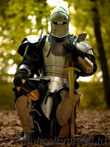 Medieval Barbuta Knight Full Suit of Armor – Crusader Cosplay Halloween Costume - Picture 1 of 5