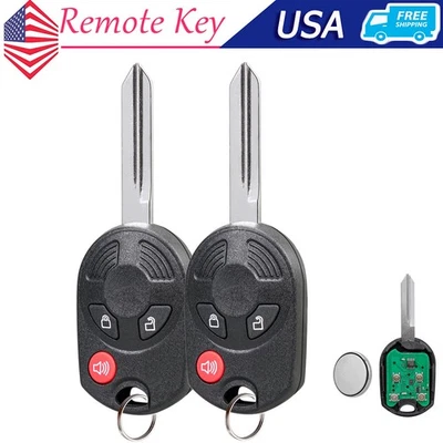 2 para Ford Fusion 2006 2007 2008 2009 2010 2011 2012 mando a distancia coche llavero Foto 1 de 4